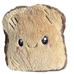 Squishable Plush Stuffed Toast Pillow Brown Yellow Beige Black Pink